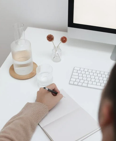 Writing in the notebook